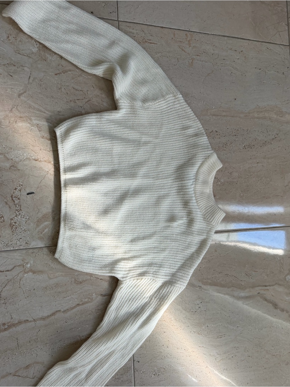 Divided Cream Ribbed Crew Sweater - Picture 2 of 2